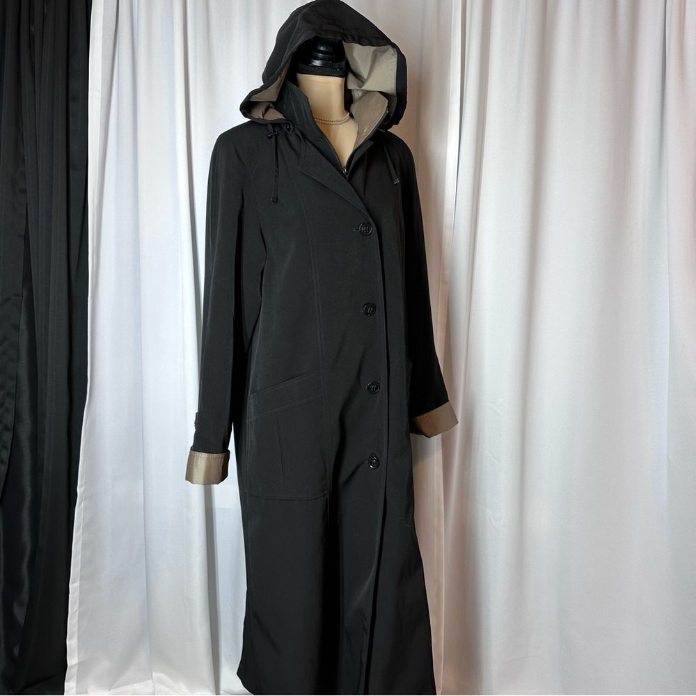 Gallery All Weather Trench Coat Sz M Removable Liner And Hood Pockets Excel. Con